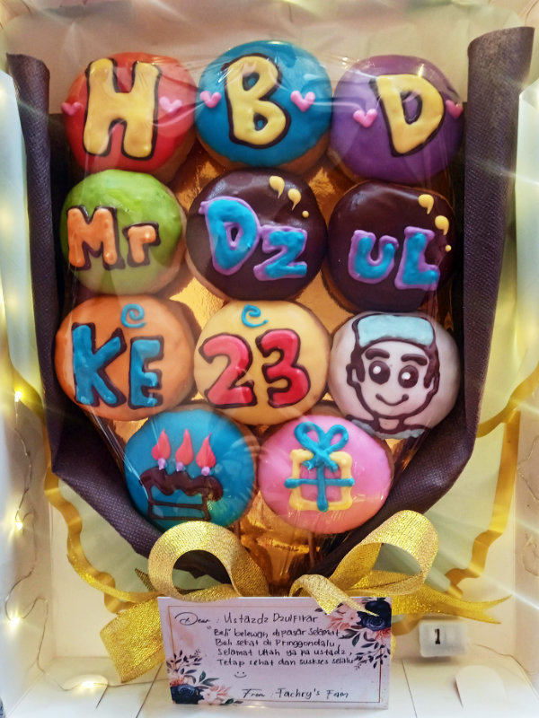 Donat Buket HBD Mr. Dzul Donat Buket - Donat Lukis